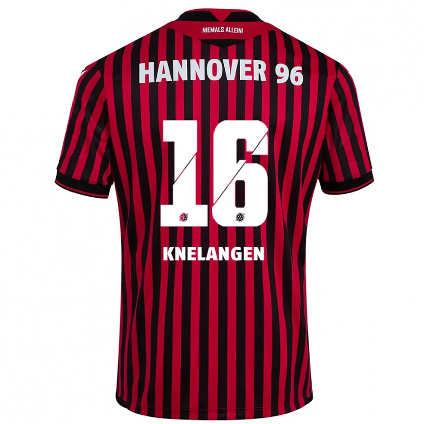 Danxen Bambino Maglia Luka Knelangen #16 Rosso Nero Kit Gara Home 2025/26 Maglietta