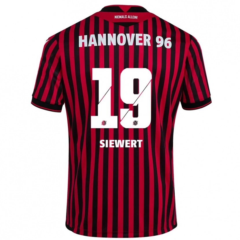 Danxen Bambino Maglia Joschua Siewert #19 Rosso Nero Kit Gara Home 2025/26 Maglietta
