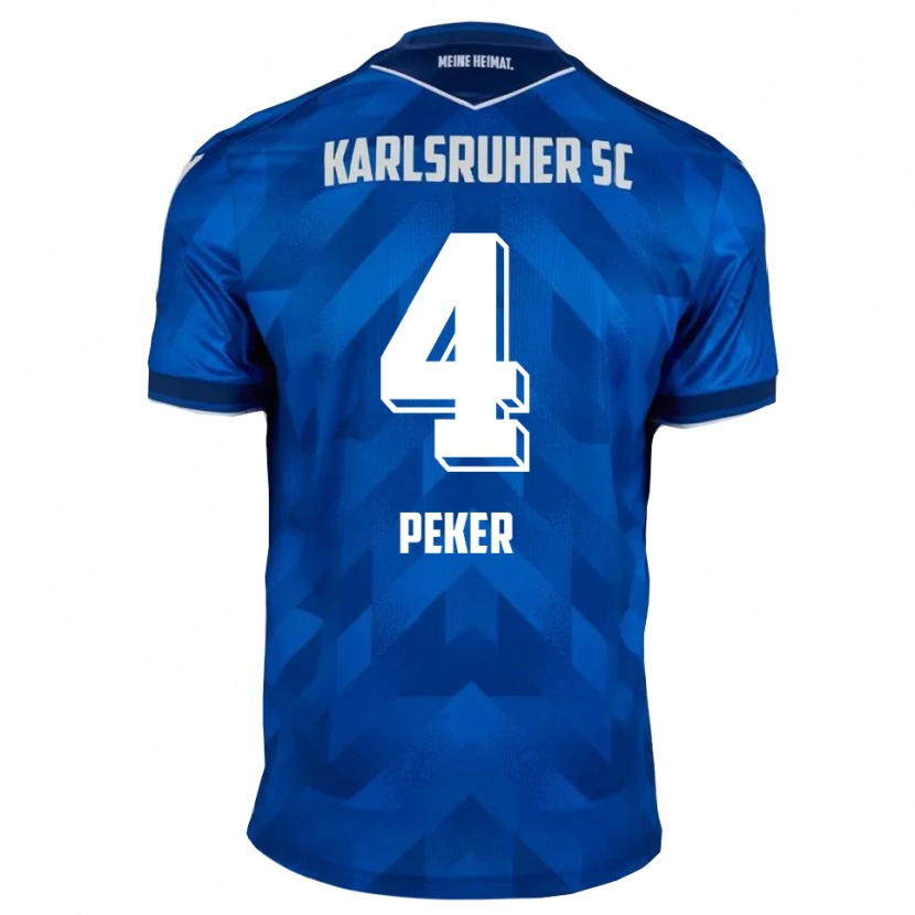 Danxen Bambino Maglia Berat Peker #4 Blu Bianco Kit Gara Home 2025/26 Maglietta
