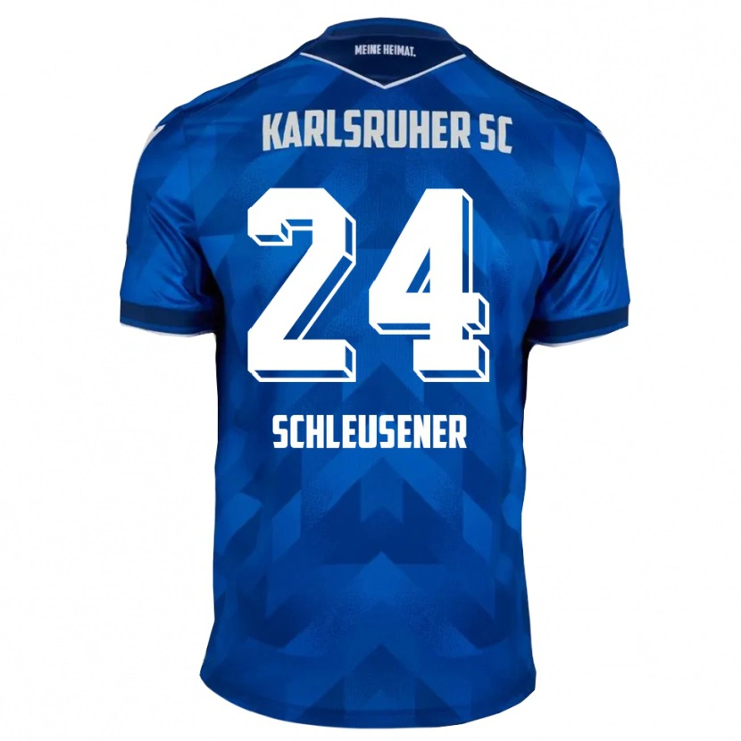 Danxen Bambino Maglia Fabian Schleusener #24 Blu Bianco Kit Gara Home 2025/26 Maglietta