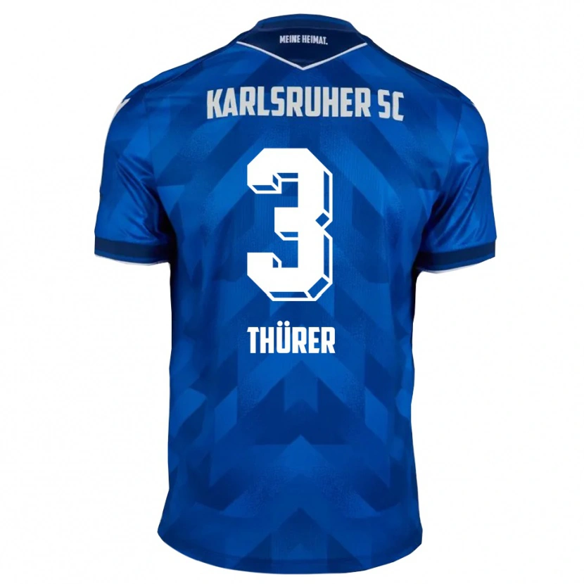 Danxen Bambino Maglia Marlo Thürer #3 Blu Bianco Kit Gara Home 2025/26 Maglietta