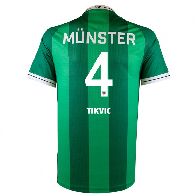 Danxen Bambino Maglia Antonio Tikvic #4 Verde Bianco Kit Gara Home 2025/26 Maglietta