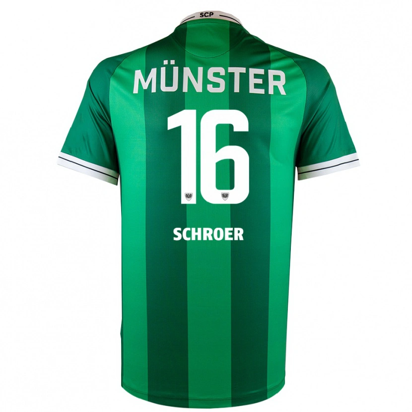 Danxen Bambino Maglia Luca Schroer #16 Verde Bianco Kit Gara Home 2025/26 Maglietta
