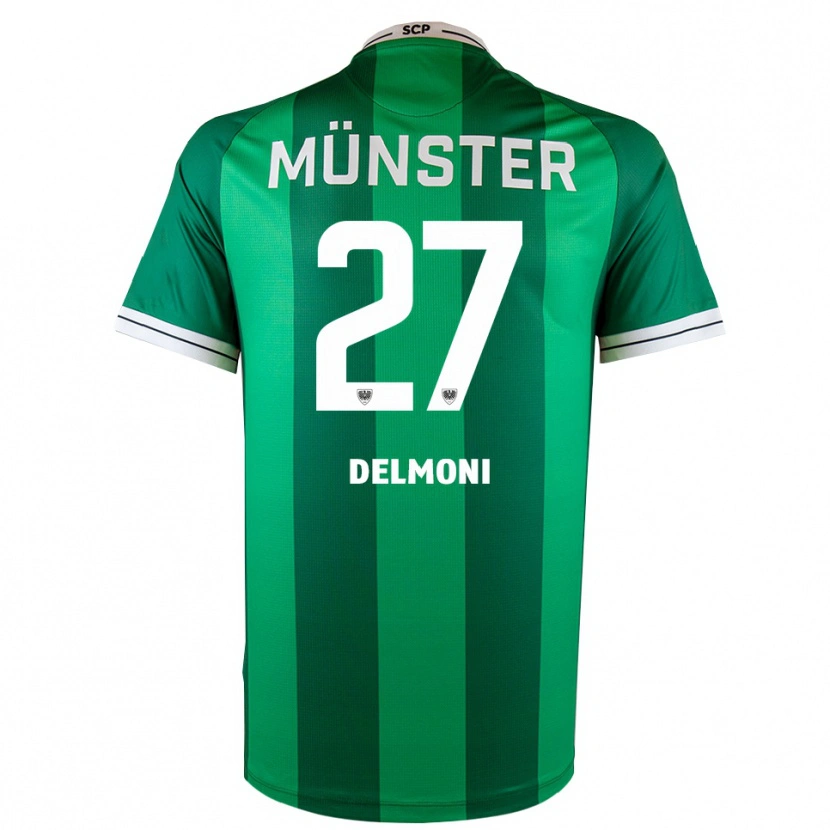Danxen Bambino Maglia Adrian Delmoni #27 Verde Bianco Kit Gara Home 2025/26 Maglietta