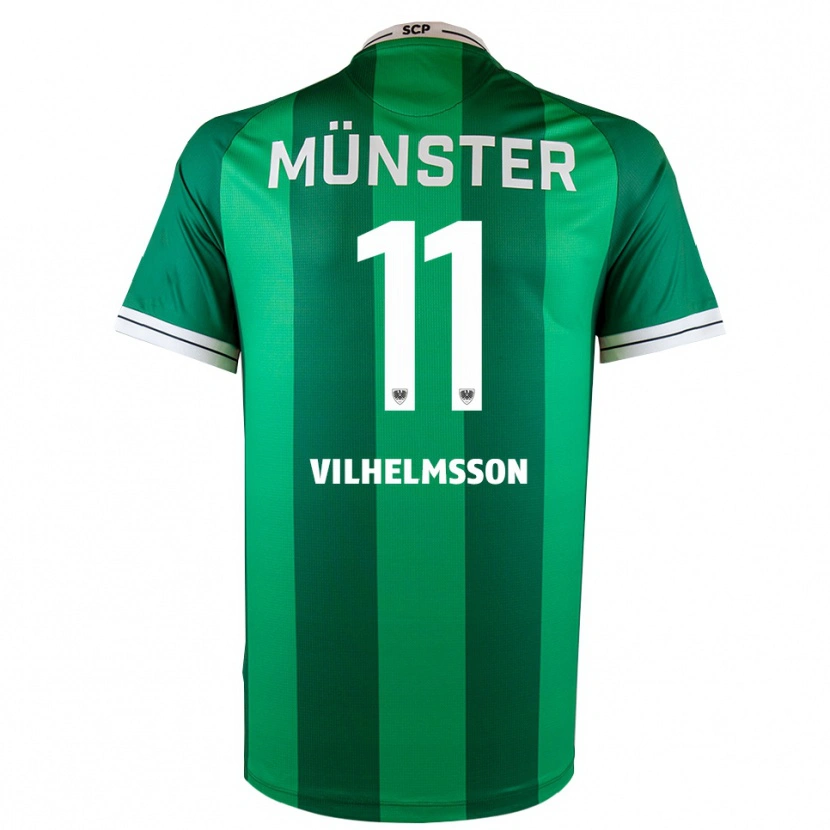 Danxen Bambino Maglia Oscar Vilhelmsson #11 Verde Bianco Kit Gara Home 2025/26 Maglietta