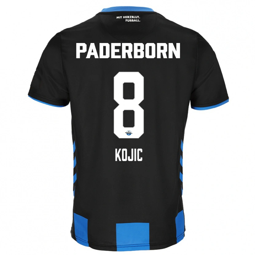 Danxen Bambino Maglia Medin Kojic #8 Nero Blu Kit Gara Home 2025/26 Maglietta
