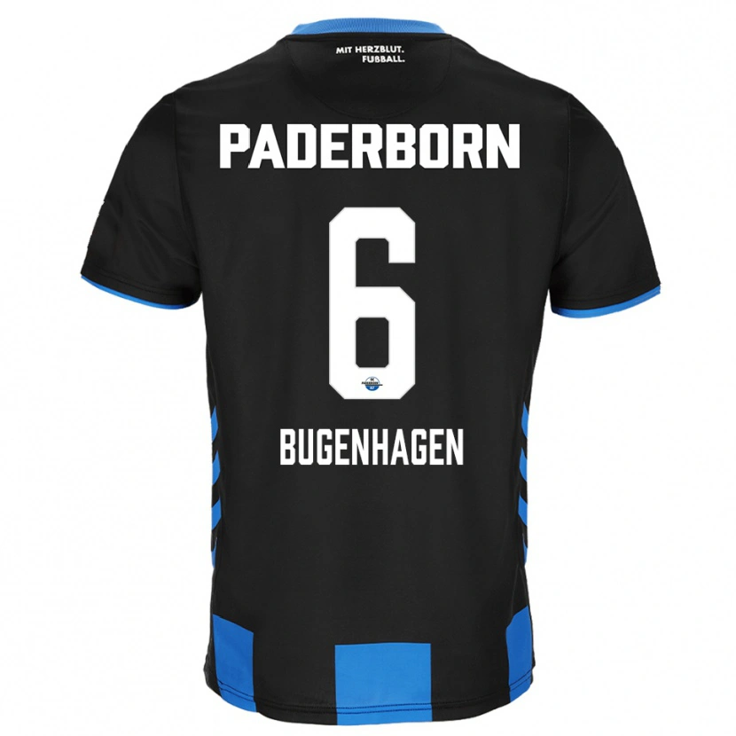 Danxen Bambino Maglia Julius Bugenhagen #6 Nero Blu Kit Gara Home 2025/26 Maglietta