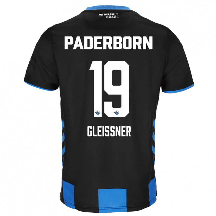 Danxen Bambino Maglia Kevin Gleissner #19 Nero Blu Kit Gara Home 2025/26 Maglietta