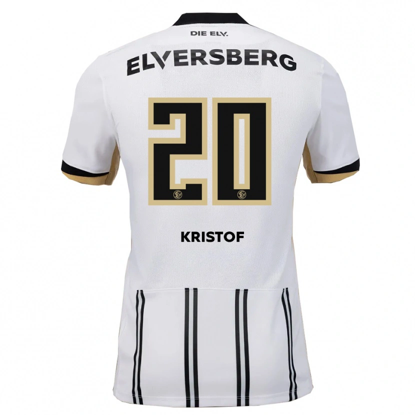 Danxen Bambino Maglia Nicolas Kristof #20 Bianco Nero Kit Gara Home 2025/26 Maglietta