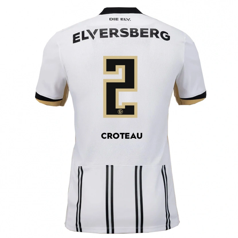 Danxen Bambino Maglia Jenna Croteau #2 Bianco Nero Kit Gara Home 2025/26 Maglietta