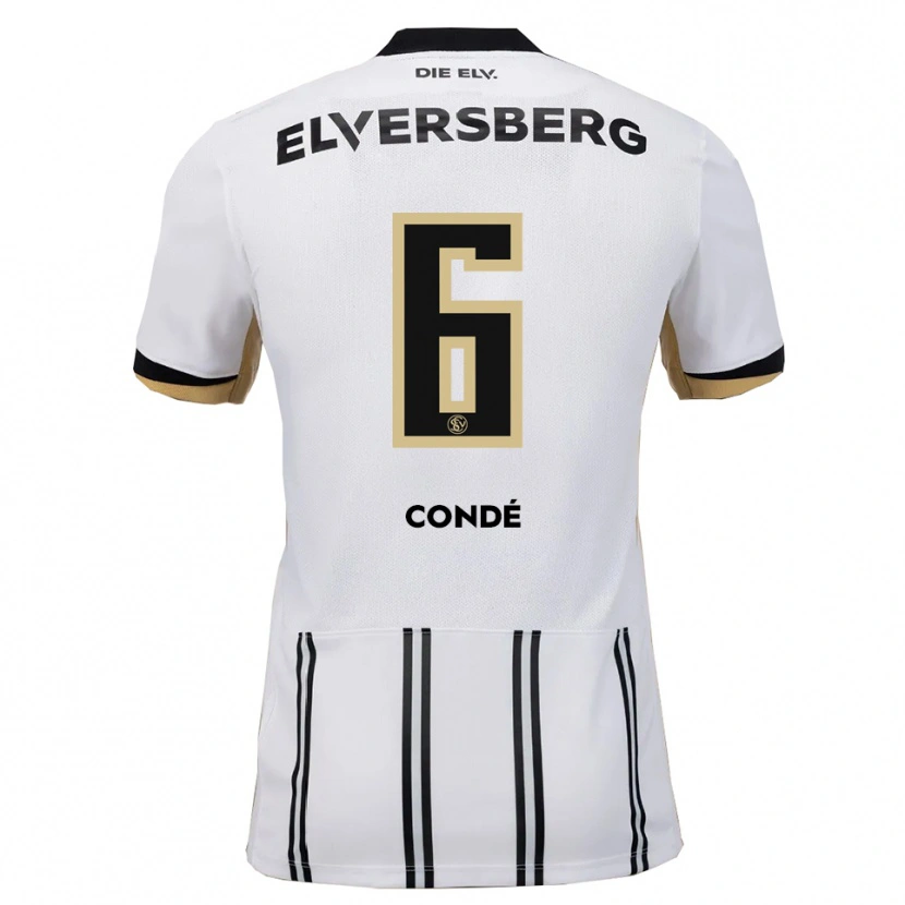 Danxen Bambino Maglia Amara Condé #6 Bianco Nero Kit Gara Home 2025/26 Maglietta