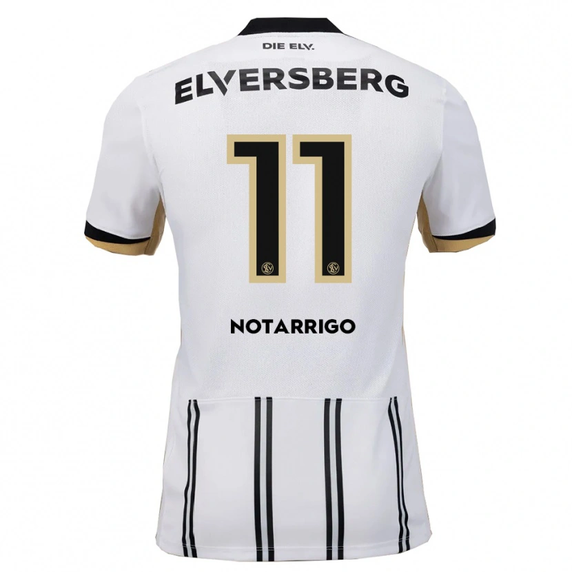 Danxen Bambino Maglia Lionel Notarrigo #11 Bianco Nero Kit Gara Home 2025/26 Maglietta