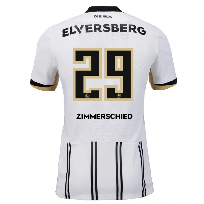 Danxen Bambino Maglia Tom Zimmerschied #29 Bianco Nero Kit Gara Home 2025/26 Maglietta
