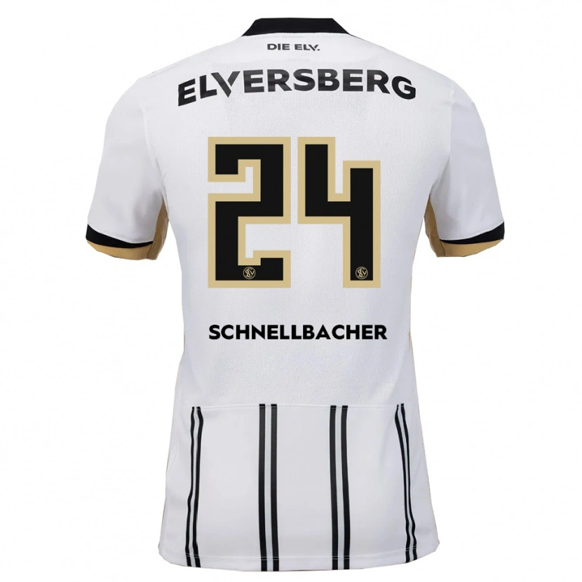 Danxen Bambino Maglia Luca Schnellbacher #24 Bianco Nero Kit Gara Home 2025/26 Maglietta