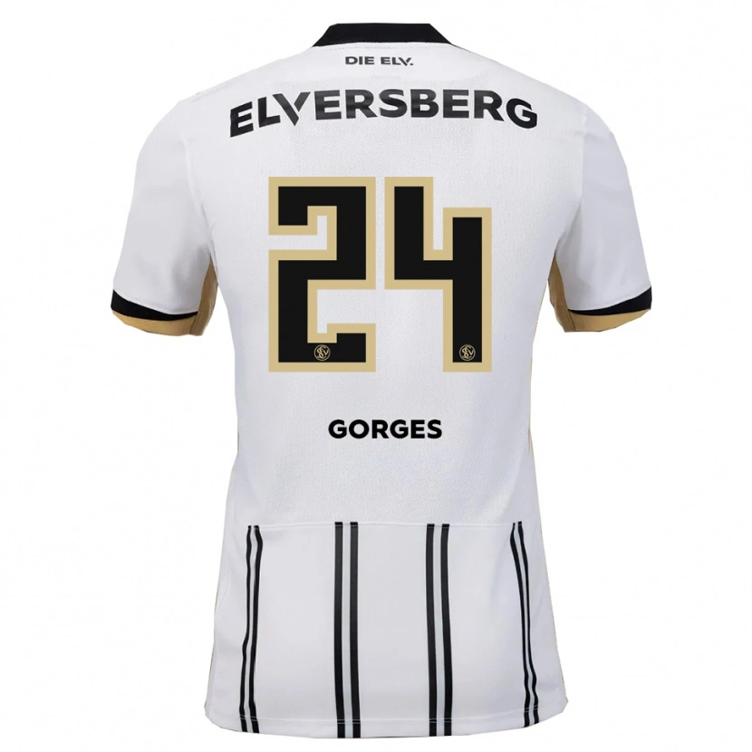 Danxen Bambino Maglia Nils Gorges #24 Bianco Nero Kit Gara Home 2025/26 Maglietta