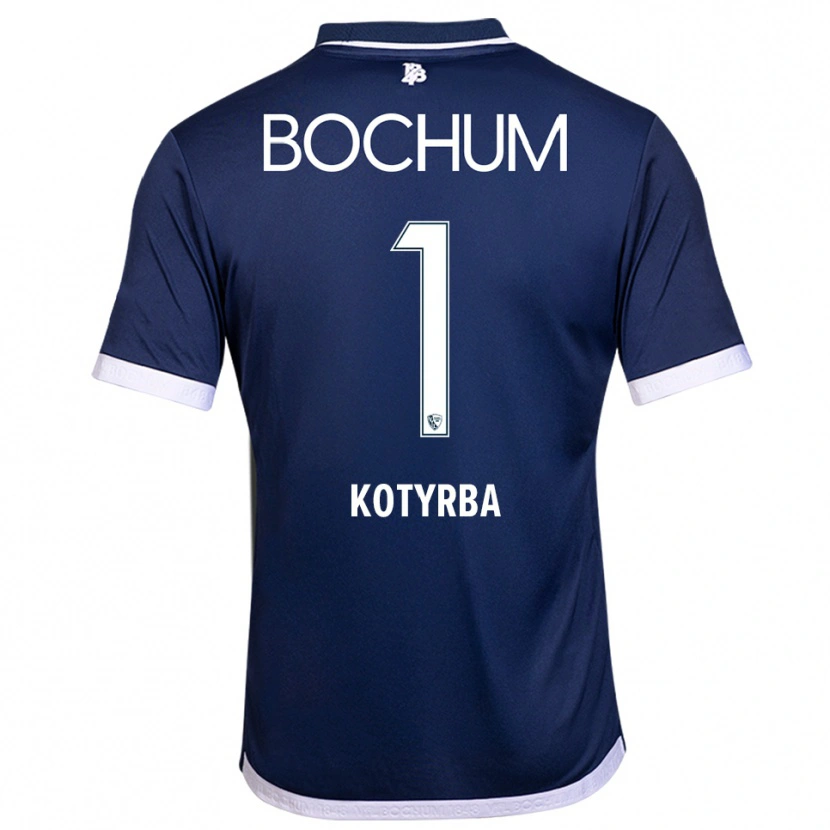 Danxen Bambino Maglia Finn Kotyrba #1 Blu Navy Bianco Kit Gara Home 2025/26 Maglietta