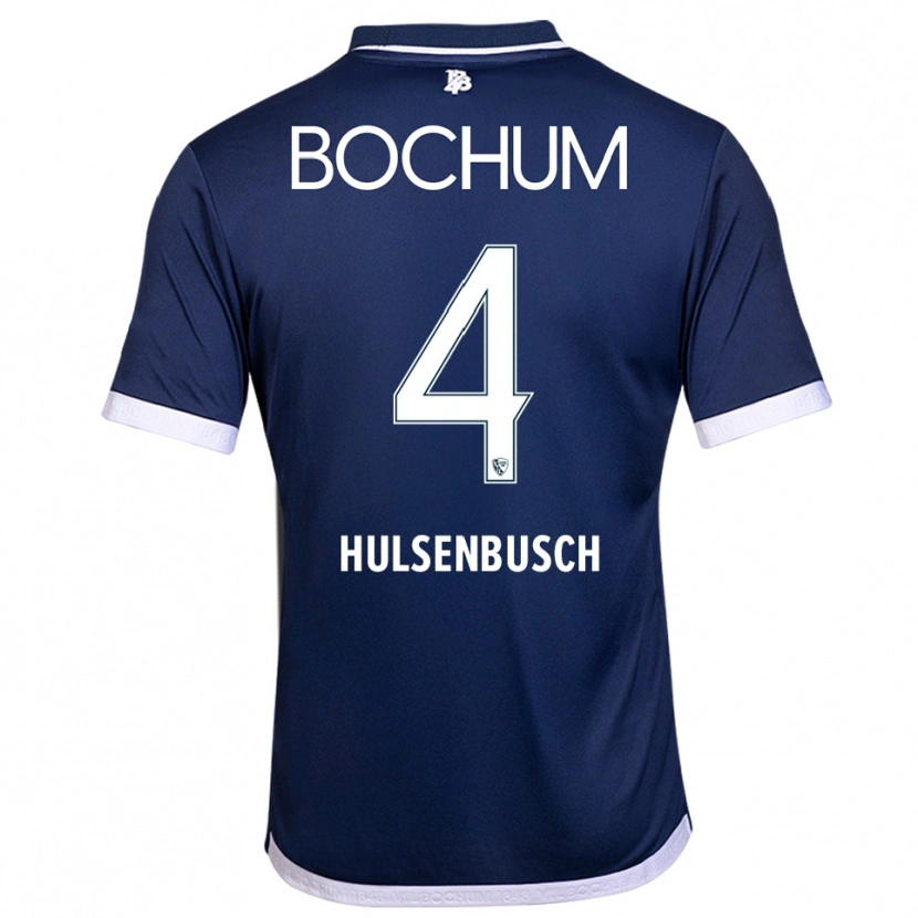 Danxen Bambino Maglia Daniel Hülsenbusch #4 Blu Navy Bianco Kit Gara Home 2025/26 Maglietta