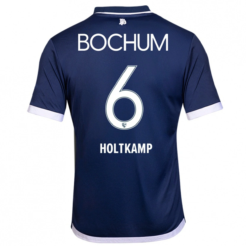 Danxen Bambino Maglia Lars Holtkamp #6 Blu Navy Bianco Kit Gara Home 2025/26 Maglietta