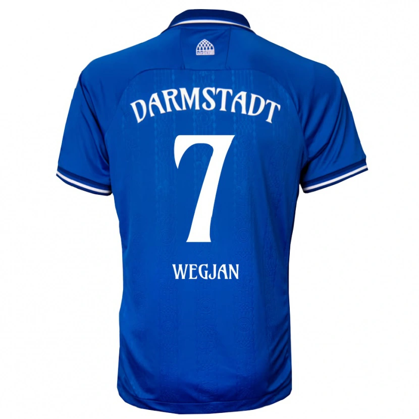 Danxen Bambino Maglia Jesse Wegjan #7 Blu Bianco Kit Gara Home 2025/26 Maglietta