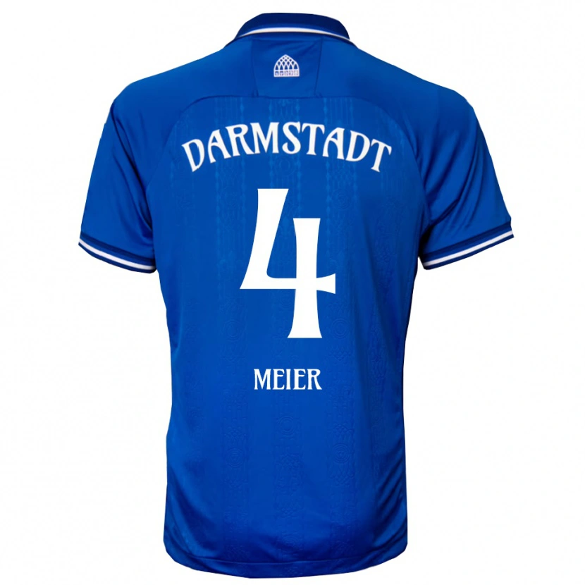 Danxen Bambino Maglia Mark Meier #4 Blu Bianco Kit Gara Home 2025/26 Maglietta