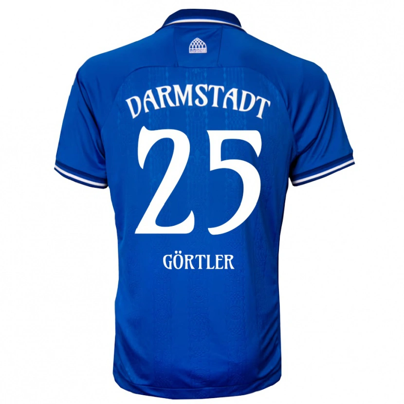 Danxen Bambino Maglia Bastian Görtler #25 Blu Bianco Kit Gara Home 2025/26 Maglietta