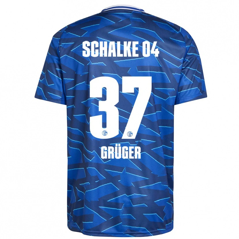 Danxen Bambino Maglia Max Grüger #37 Blu Royal Bianco Kit Gara Home 2025/26 Maglietta