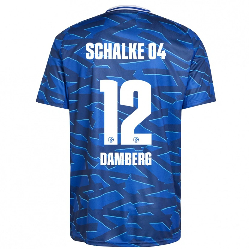 Danxen Bambino Maglia Niclas Damberg #12 Blu Royal Bianco Kit Gara Home 2025/26 Maglietta