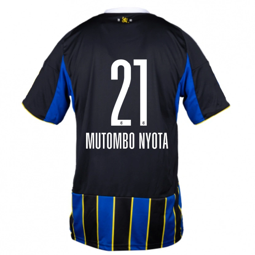 Danxen Bambino Maglia Jael Mutombo Nyota #21 Blu Nero Giallo Kit Gara Home 2025/26 Maglietta