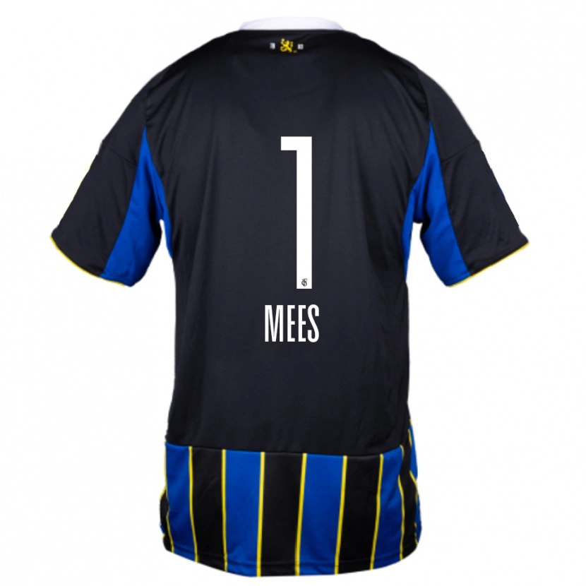 Danxen Bambino Maglia Alexander Mees #1 Blu Nero Giallo Kit Gara Home 2025/26 Maglietta
