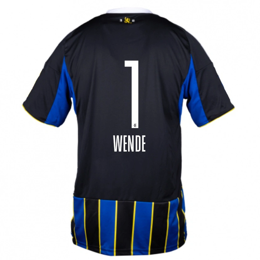 Danxen Bambino Maglia Johanna Wende #1 Blu Nero Giallo Kit Gara Home 2025/26 Maglietta