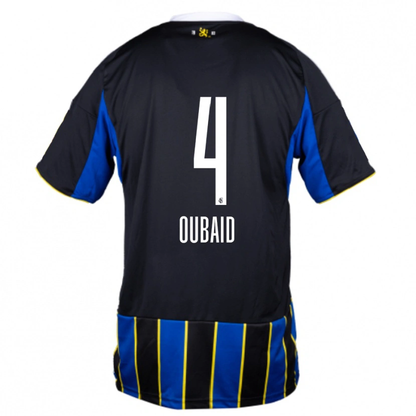 Danxen Bambino Maglia Obeida Oubaid #4 Blu Nero Giallo Kit Gara Home 2025/26 Maglietta