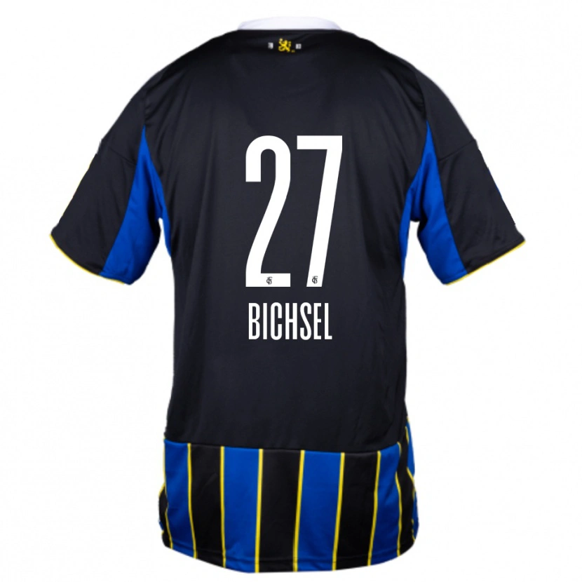 Danxen Bambino Maglia Joel Bichsel #27 Blu Nero Giallo Kit Gara Home 2025/26 Maglietta