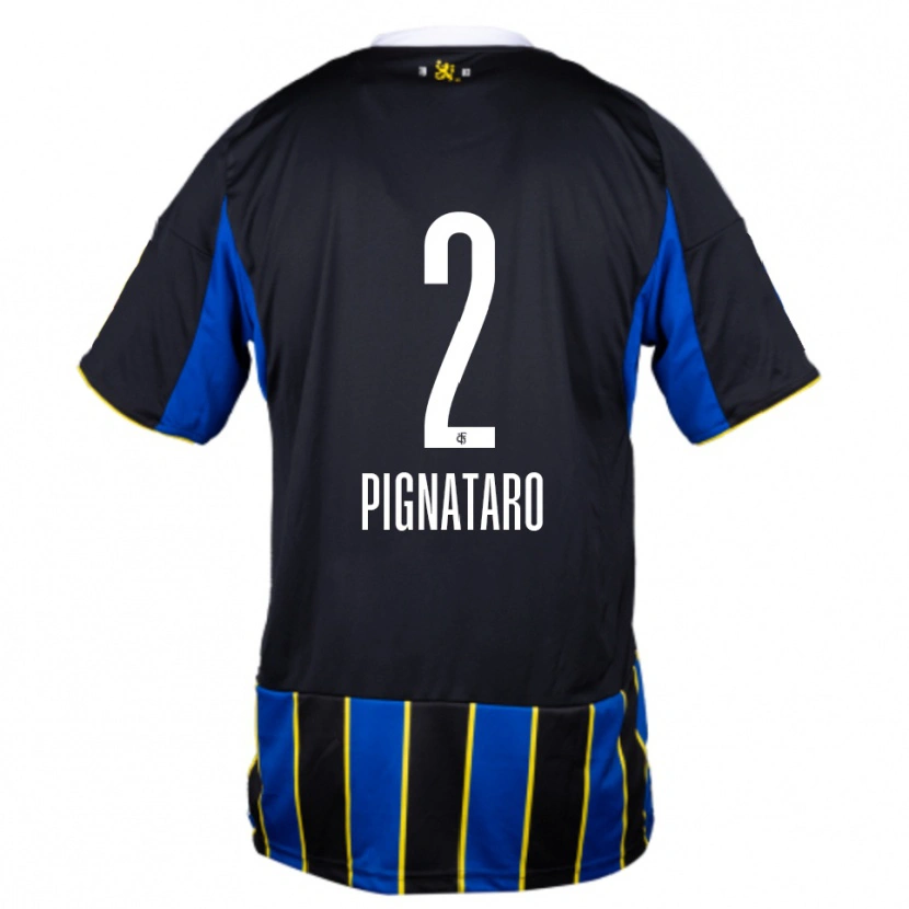 Danxen Bambino Maglia Leo Pignataro #2 Blu Nero Giallo Kit Gara Home 2025/26 Maglietta