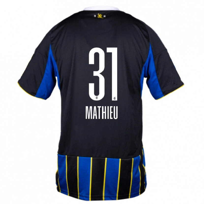 Danxen Bambino Maglia Sammy Mathieu #31 Blu Nero Giallo Kit Gara Home 2025/26 Maglietta