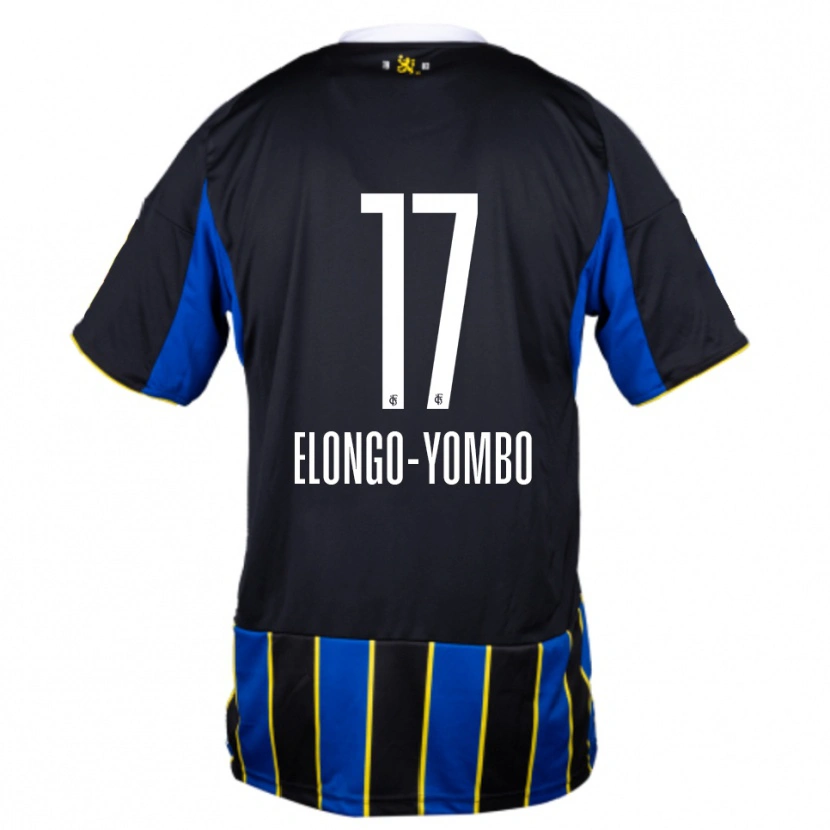Danxen Bambino Maglia Rodney Elongo-Yombo #17 Blu Nero Giallo Kit Gara Home 2025/26 Maglietta