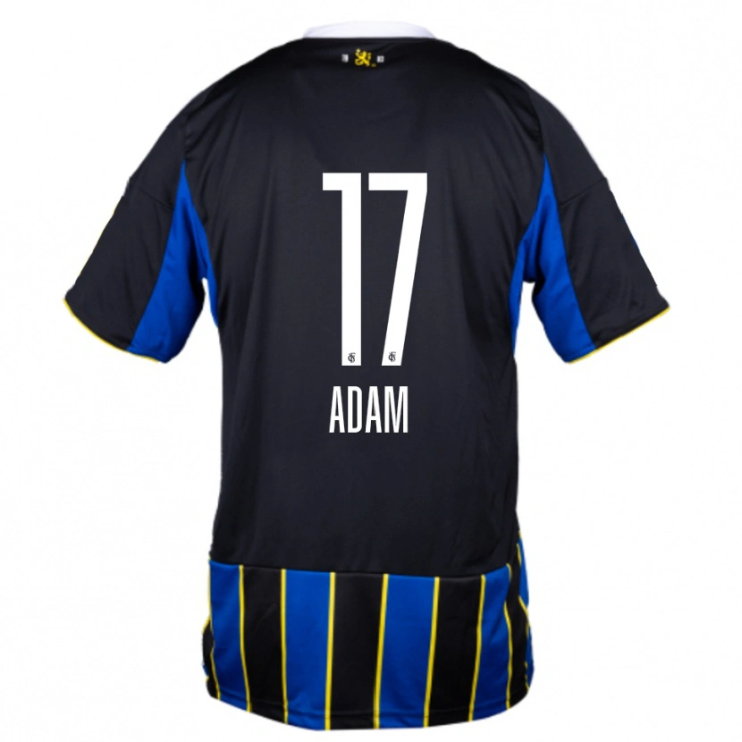 Danxen Bambino Maglia Maximilian Adam #17 Blu Nero Giallo Kit Gara Home 2025/26 Maglietta