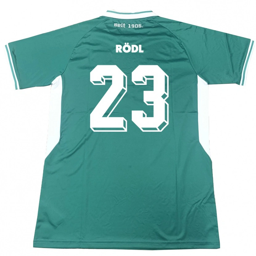 Danxen Bambino Maglia Valentin Rödl #23 Verde Bianco Kit Gara Home 2025/26 Maglietta