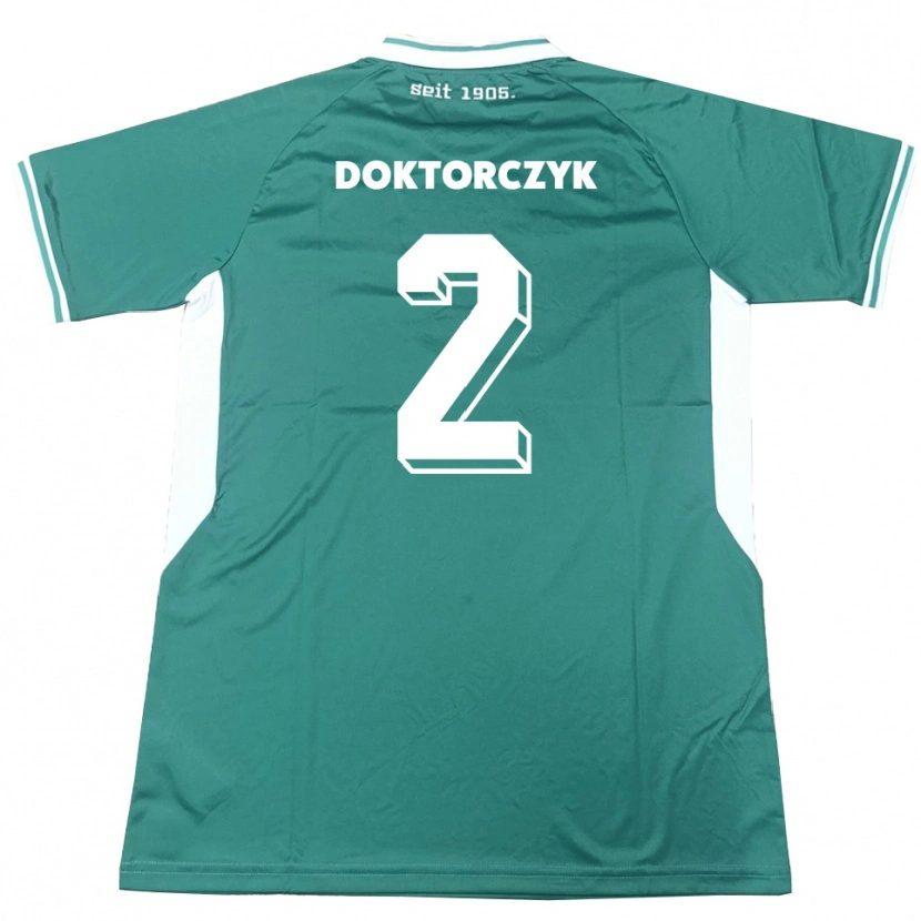 Danxen Bambino Maglia Nick Doktorczyk #2 Verde Bianco Kit Gara Home 2025/26 Maglietta