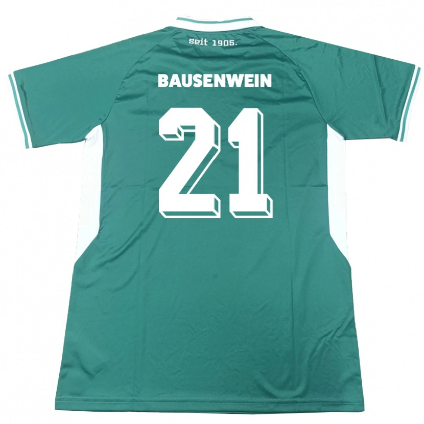Danxen Bambino Maglia Lauris Bausenwein #21 Verde Bianco Kit Gara Home 2025/26 Maglietta