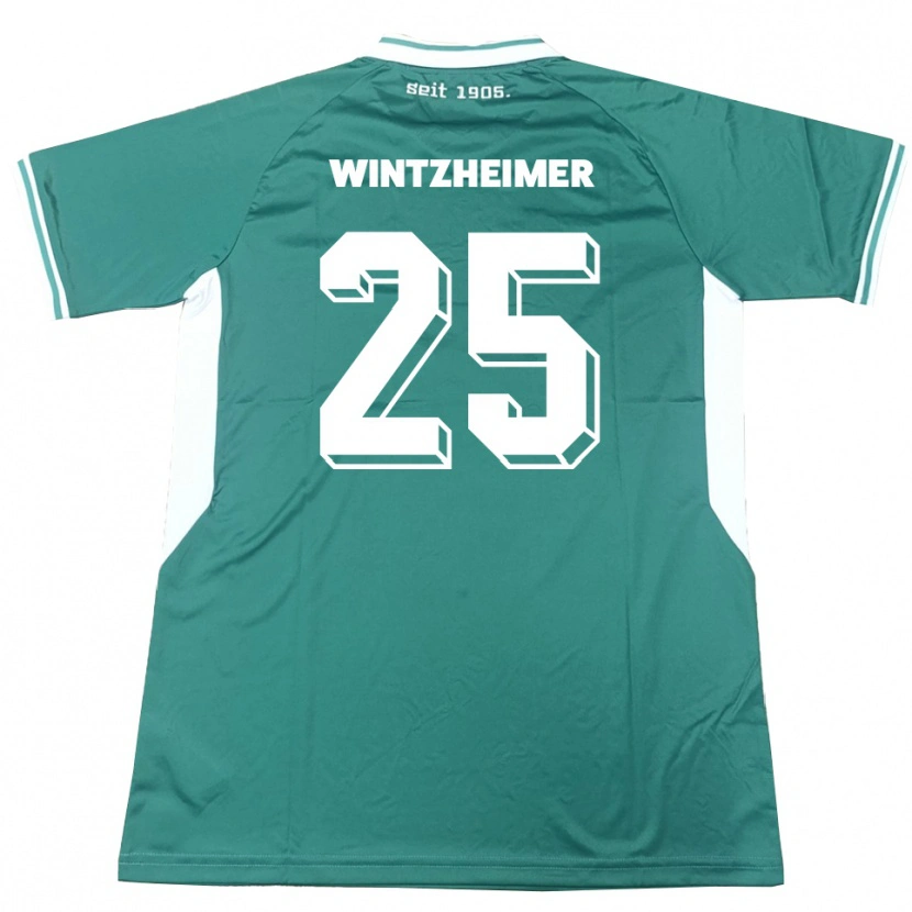 Danxen Bambino Maglia Manuel Wintzheimer #25 Verde Bianco Kit Gara Home 2025/26 Maglietta