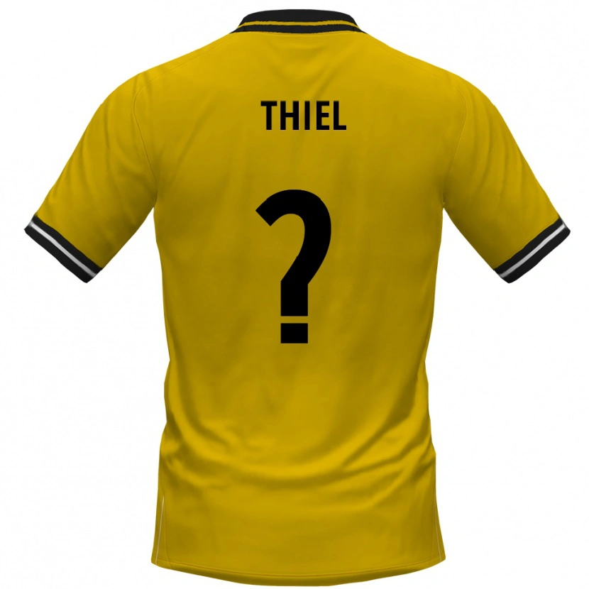 Danxen Bambino Maglia David Thiel #0 Giallo Nero Kit Gara Home 2025/26 Maglietta