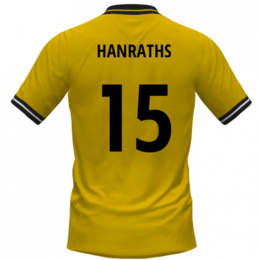 Danxen Bambino Maglia Mika Hanraths #15 Giallo Nero Kit Gara Home 2025/26 Maglietta