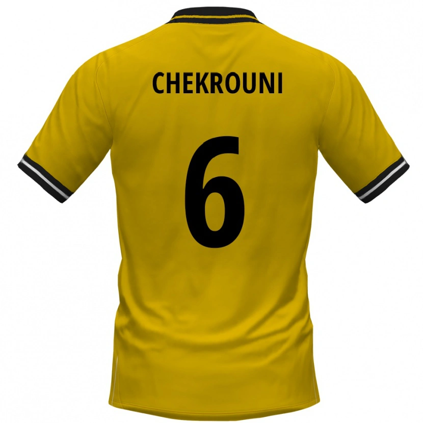 Danxen Bambino Maglia Salim Chekrouni #6 Giallo Nero Kit Gara Home 2025/26 Maglietta