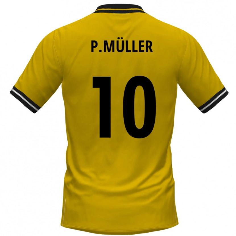 Danxen Bambino Maglia Pascal Müller #10 Giallo Nero Kit Gara Home 2025/26 Maglietta