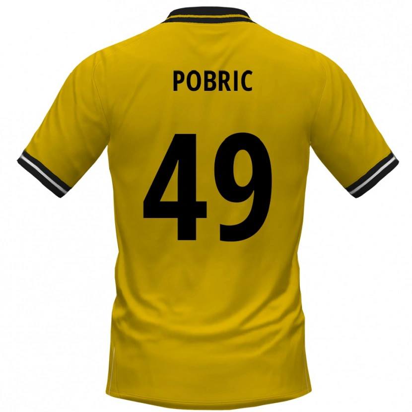 Danxen Bambino Maglia Mika Pobric #49 Giallo Nero Kit Gara Home 2025/26 Maglietta