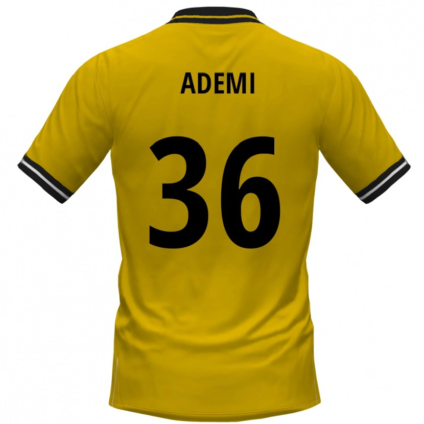 Danxen Bambino Maglia Faton Ademi #36 Giallo Nero Kit Gara Home 2025/26 Maglietta