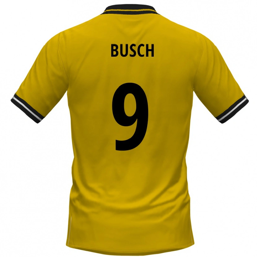 Danxen Bambino Maglia Luis Busch #9 Giallo Nero Kit Gara Home 2025/26 Maglietta