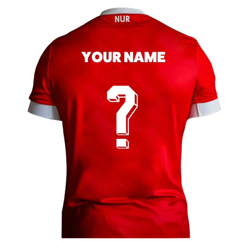 Danxen Bambino Maglia Il Tuo Nome #0 Rosso Bianco Kit Gara Home 2025/26 Maglietta