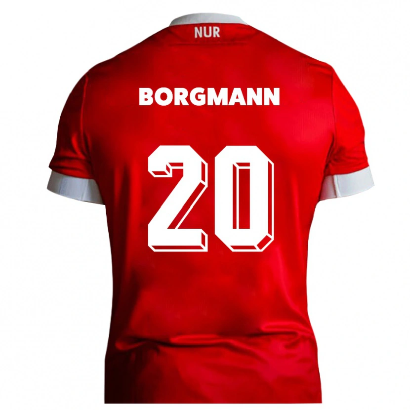 Danxen Bambino Maglia Axel Borgmann #20 Rosso Bianco Kit Gara Home 2025/26 Maglietta