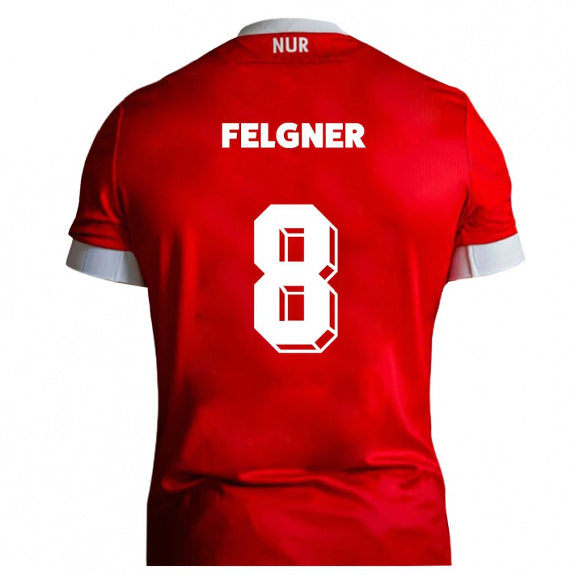 Danxen Bambino Maglia Leon-Paul Felgner #8 Rosso Bianco Kit Gara Home 2025/26 Maglietta